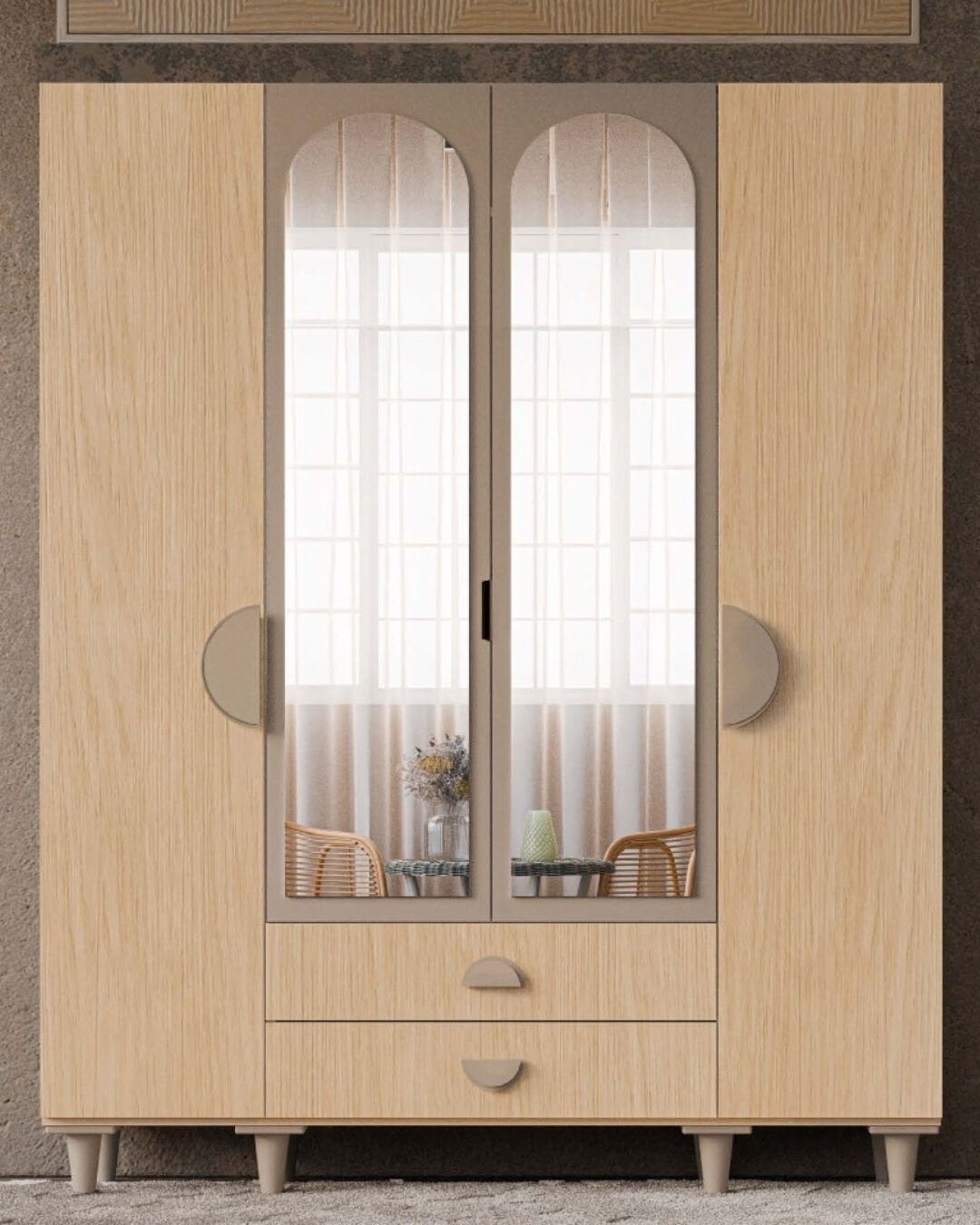 Ladin 4 Kapaklı Gardrop / Dolap / Komple MDF