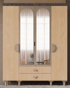 Ladin 4 Kapaklı Gardrop / Dolap / Komple MDF