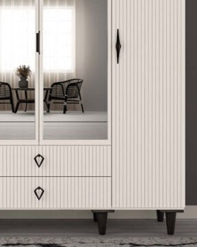 Lale 4 Kapaklı Gardrop / Dolap / Komple MDF