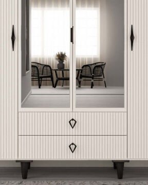 Lale 4 Kapaklı Gardrop / Dolap / Komple MDF