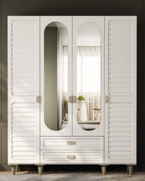 Lavanta 4 Kapaklı Gardrop / Dolap / Komple MDF