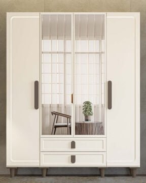 Manolya 4 Kapaklı Gardrop / Dolap / Komple MDF