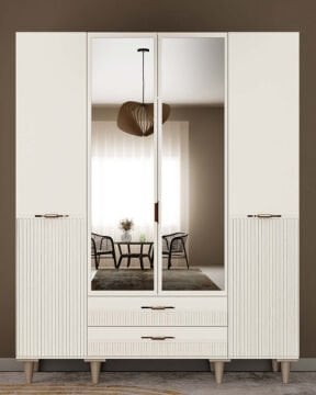 Menekşe 4 Kapaklı Gardrop / Dolap / Komple MDF