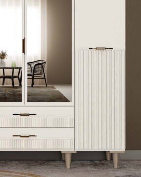 Menekşe 4 Kapaklı Gardrop / Dolap / Komple MDF