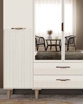 Menekşe 4 Kapaklı Gardrop / Dolap / Komple MDF