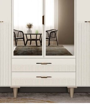 Menekşe 4 Kapaklı Gardrop / Dolap / Komple MDF