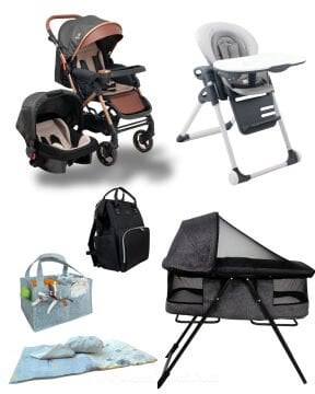 Miracool Bebek Seti/Elit Bebek Arabası/Puset/Prolux Mama Sandalyesi/Pofi Beşik/Uyku Seti/Çanta/Keçe Organizer