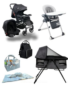 Miracool Bebek Seti/Elit Bebek Arabası/Puset/SWEET Mama Sandalyesi/Pofi Beşik/Uyku Seti/Çanta/Keçe Organizer