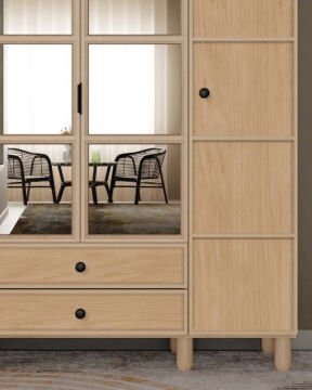 Meşe 4 Kapaklı Gardrop / Dolap / Komple MDF