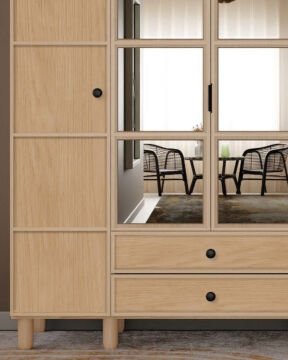 Meşe 4 Kapaklı Gardrop / Dolap / Komple MDF