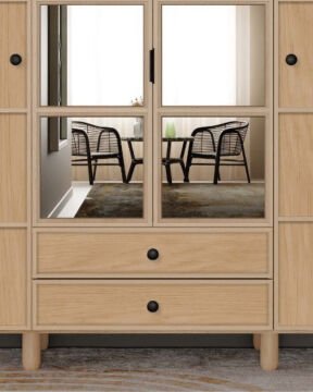 Meşe 4 Kapaklı Gardrop / Dolap / Komple MDF