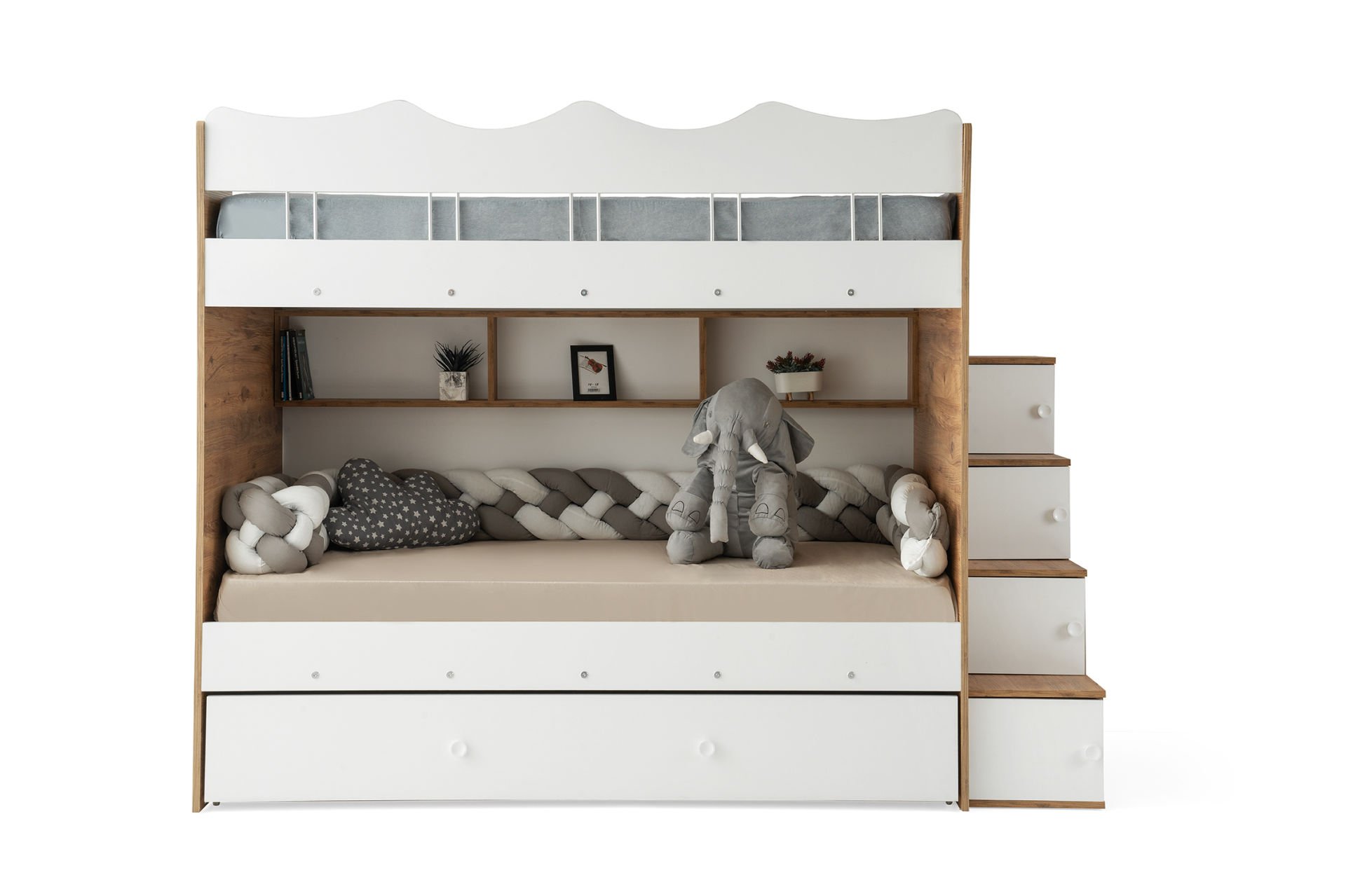 Bulut Ranza 3 Yataklı / Çam-Beyaz / %100 MDF