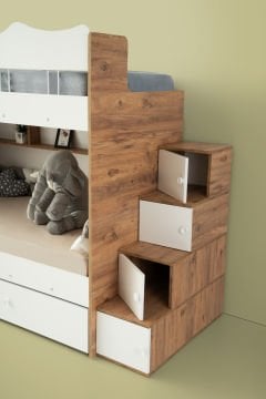 Bulut Ranza 3 Yataklı / Çam-Beyaz / %100 MDF