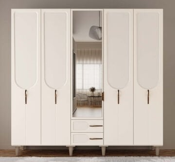 Açelya 5 Kapaklı Gardrop / Dolap / Komple MDF