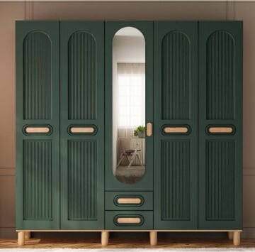 Begonya 5 Kapaklı Gardrop / Dolap / Komple MDF