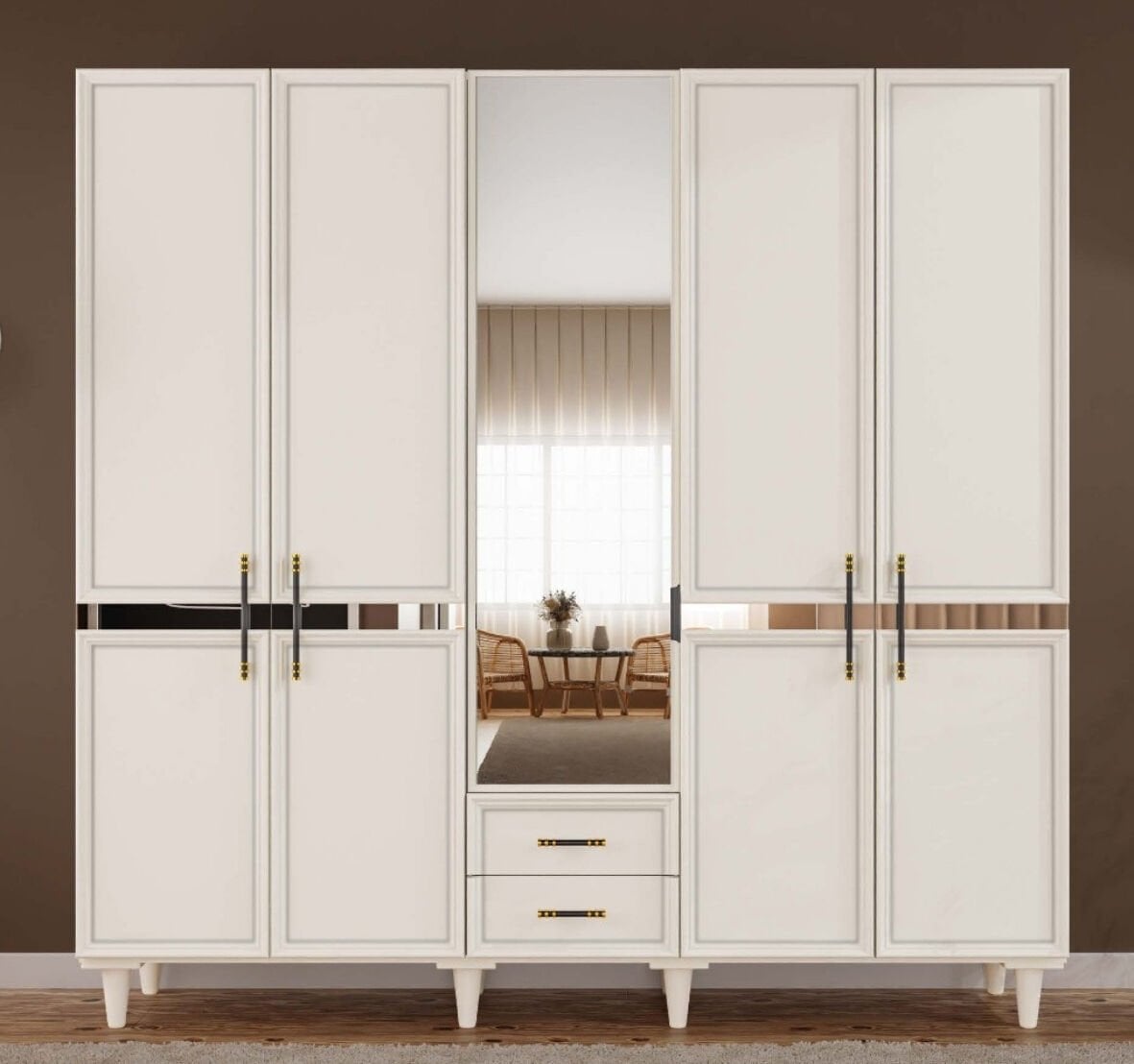 Kardelen 5 Kapaklı Gardrop / Dolap / Komple MDF
