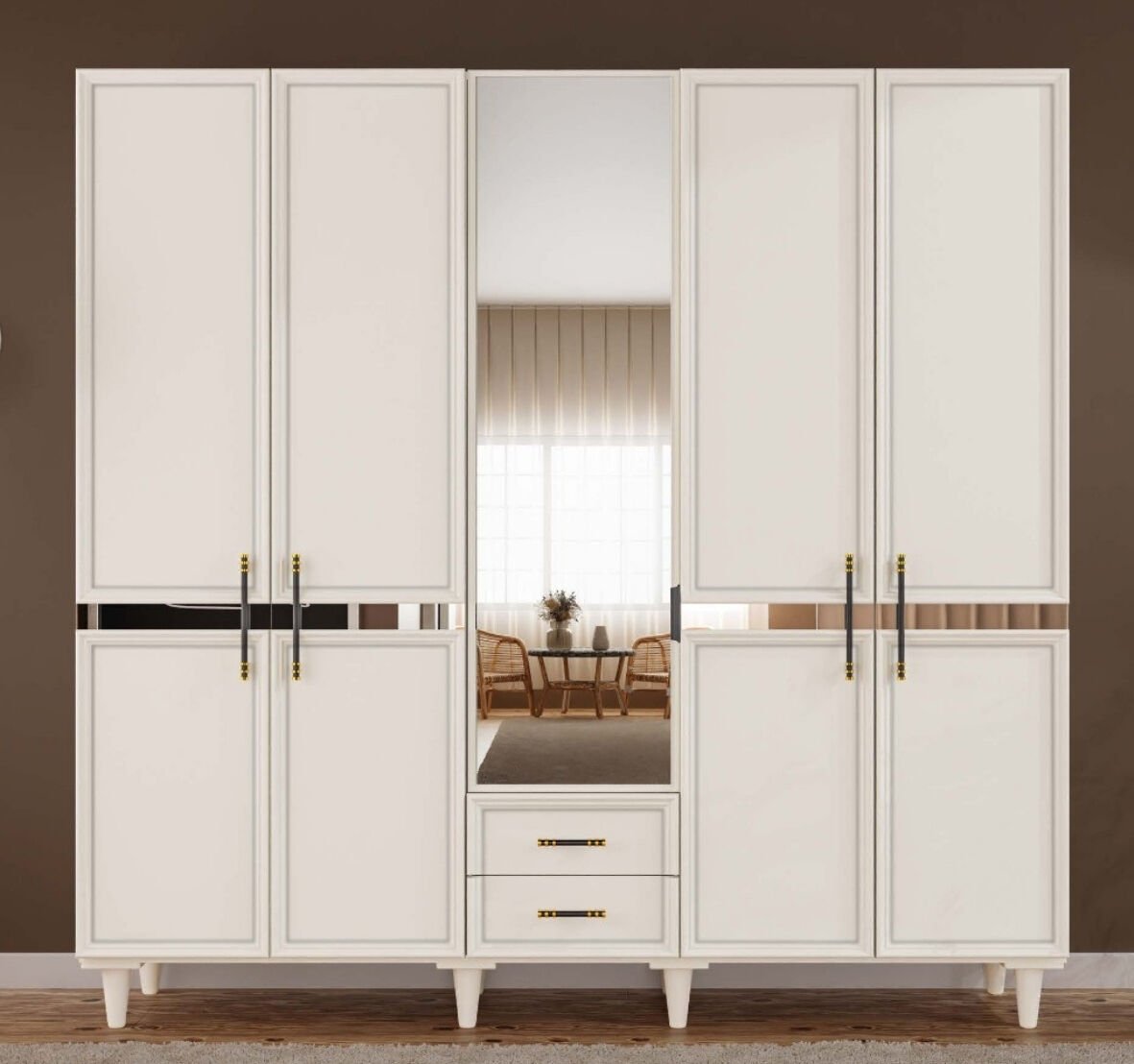 Kardelen 5 Kapaklı Gardrop / Dolap / Komple MDF