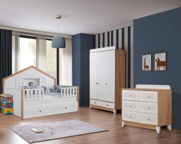 Miracool Paris Meşe Montessori Bebek ve Çocuk Oda Takımı