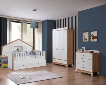 Miracool Paris Meşe Montessori Bebek ve Çocuk Oda Takımı