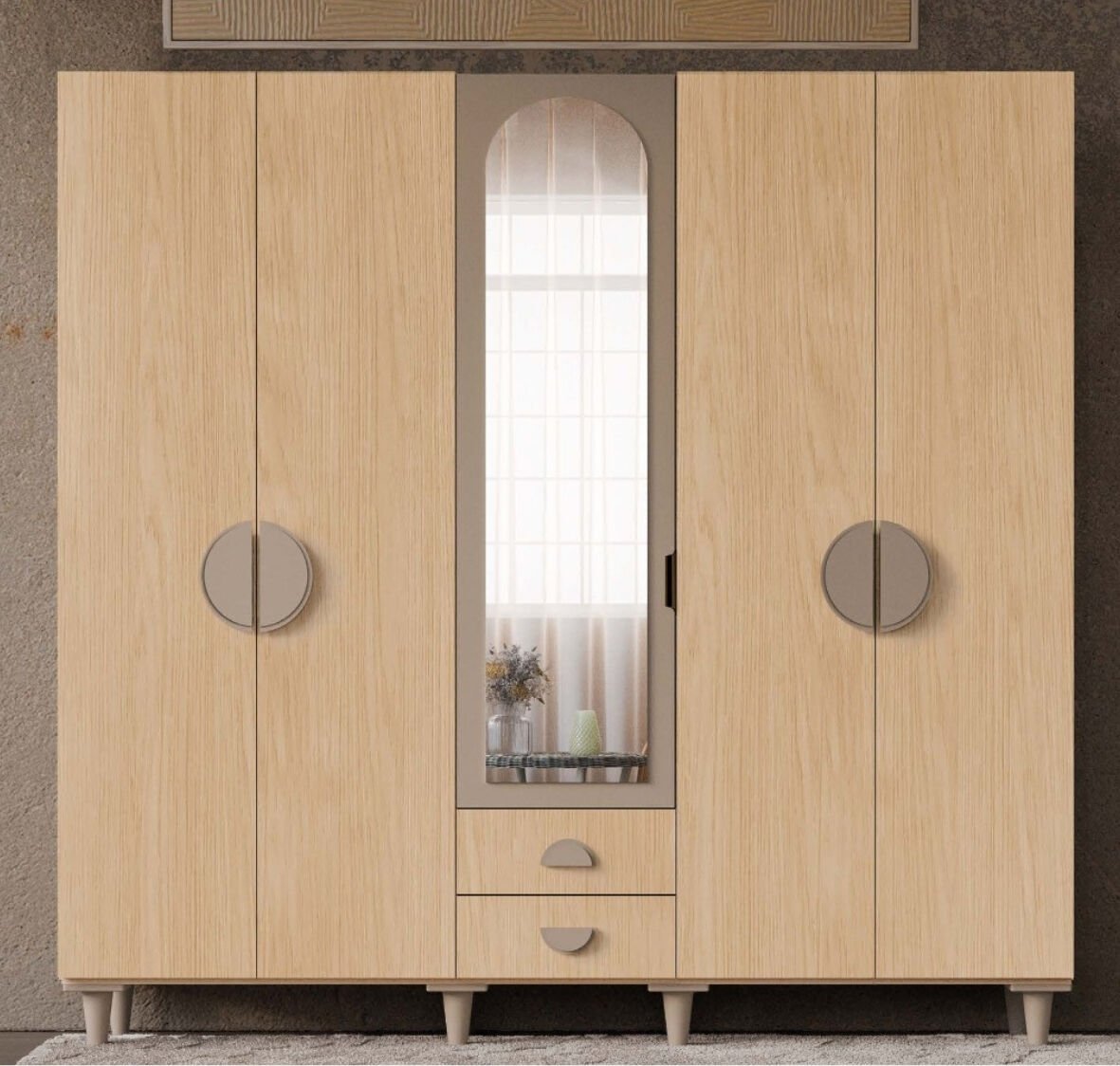 Ladin 5 Kapaklı Gardrop / Dolap / Komple MDF