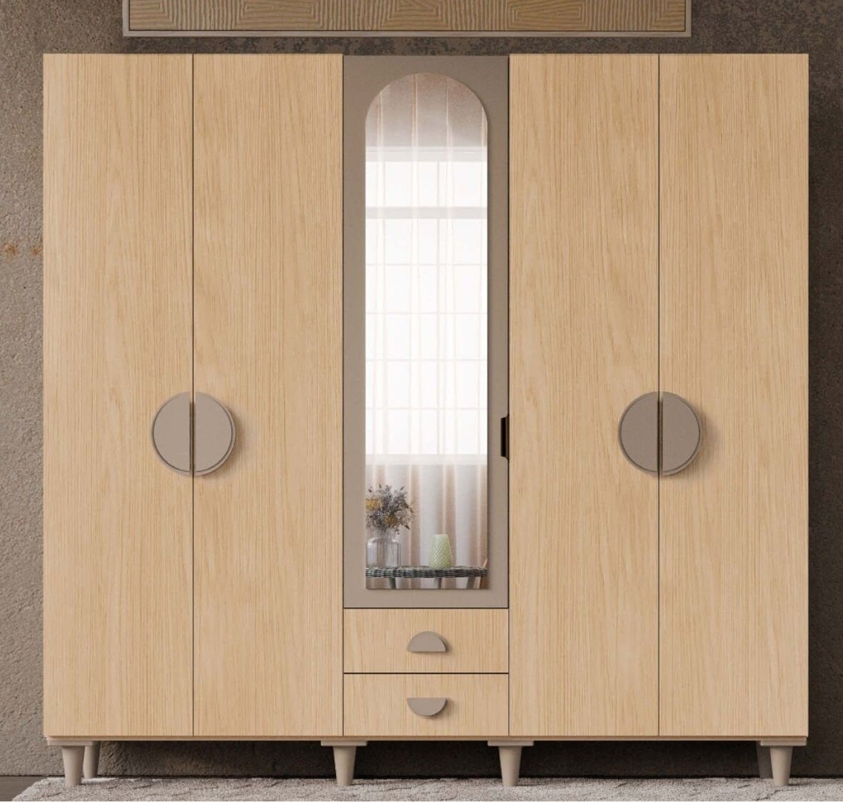 Ladin 5 Kapaklı Gardrop / Dolap / Komple MDF