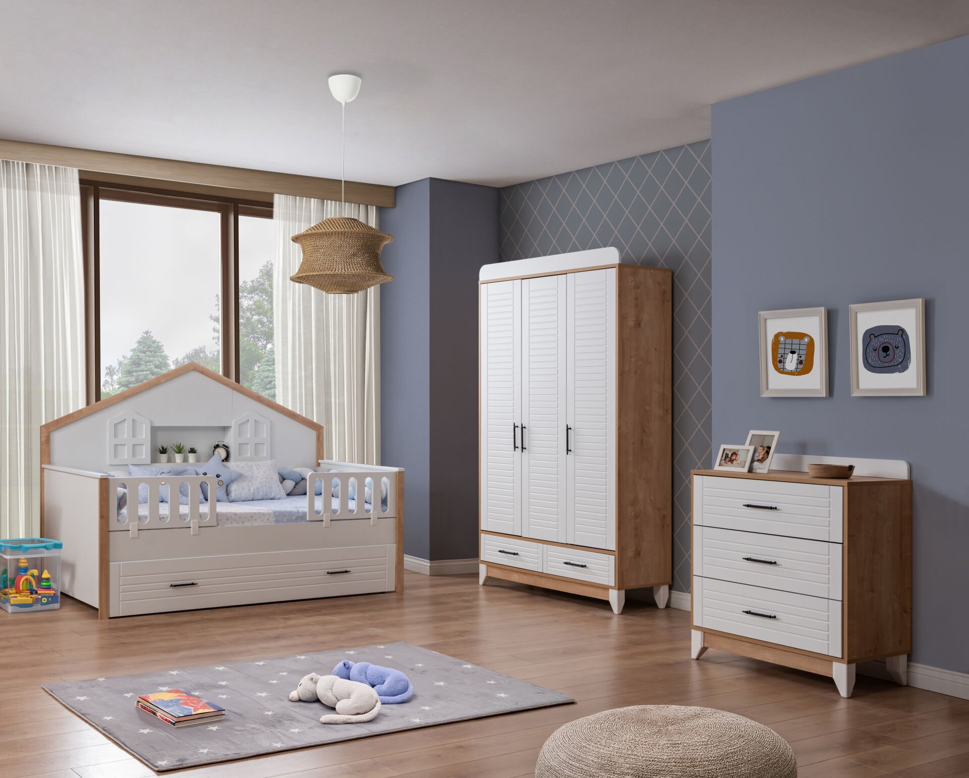 Miracool Panjur Meşe Montessori Bebek ve Çocuk Oda Takımı