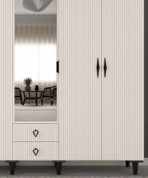 Lale 5 Kapaklı Gardrop / Dolap / Komple MDF