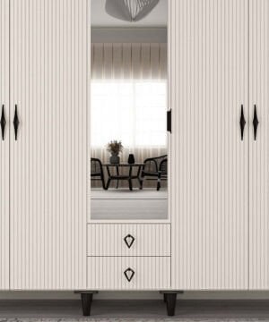 Lale 5 Kapaklı Gardrop / Dolap / Komple MDF