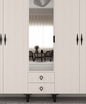 Lale 5 Kapaklı Gardrop / Dolap / Komple MDF