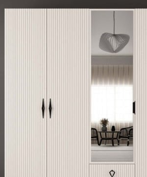 Lale 5 Kapaklı Gardrop / Dolap / Komple MDF