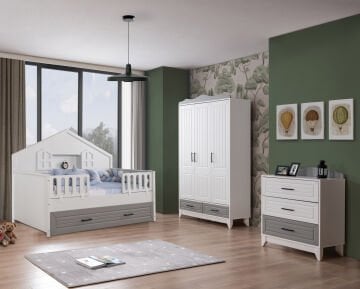 Miracool Ottoman Grey Montessori Bebek ve Çocuk Oda Takımı