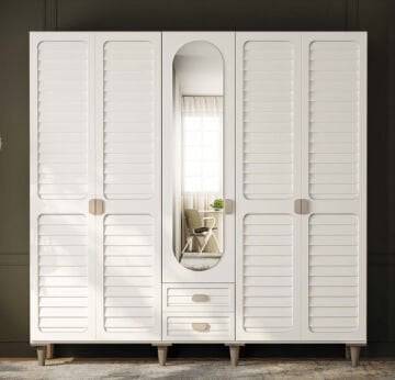 Lavanta 5 Kapaklı Gardrop / Dolap / Komple MDF