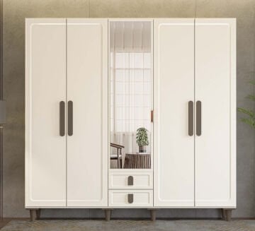 Manolya 5 Kapaklı Gardrop / Dolap / Komple MDF