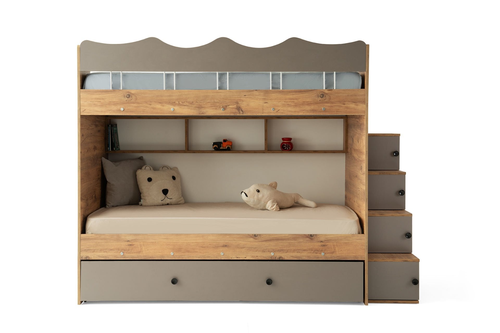 Bulut Ranza / 3 Yatak Bölümü / Çam-Gri / Komple MDF
