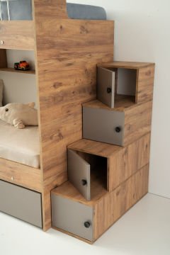 Bulut Ranza / 3 Yatak Bölümü / Çam-Gri / Komple MDF