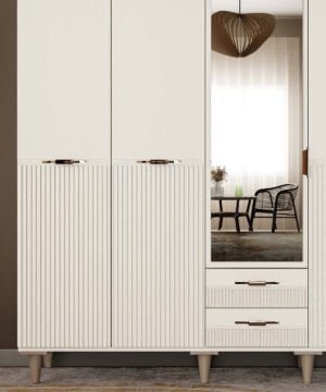 Menekşe 5 Kapaklı Gardrop / Dolap / Komple MDF