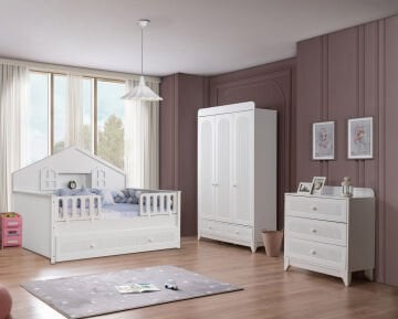 Miracool Mira Beyaz Montessori Bebek ve Çocuk Oda Takımı