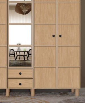 Meşe 5 Kapaklı Gardrop / Dolap / Komple MDF