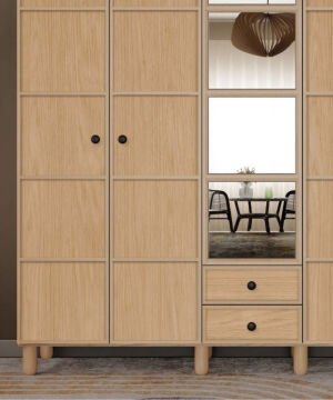 Meşe 5 Kapaklı Gardrop / Dolap / Komple MDF