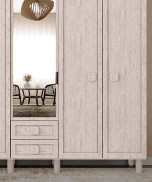Nilüfer 5 Kapaklı Gardrop / Dolap / Komple MDF