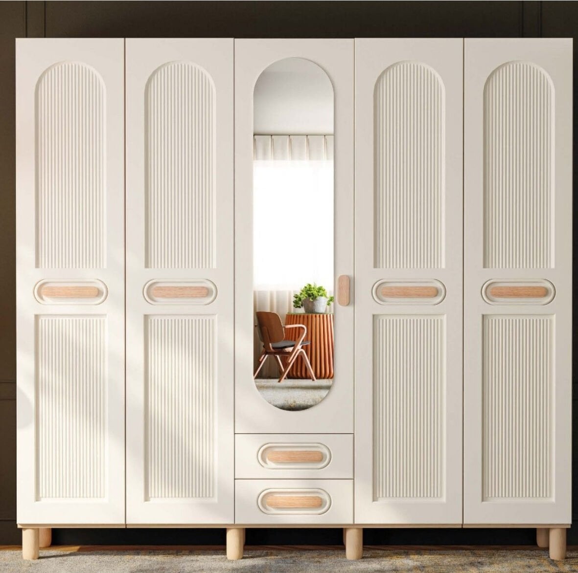 Orkide 5 Kapaklı Gardrop / Dolap / Komple MDF