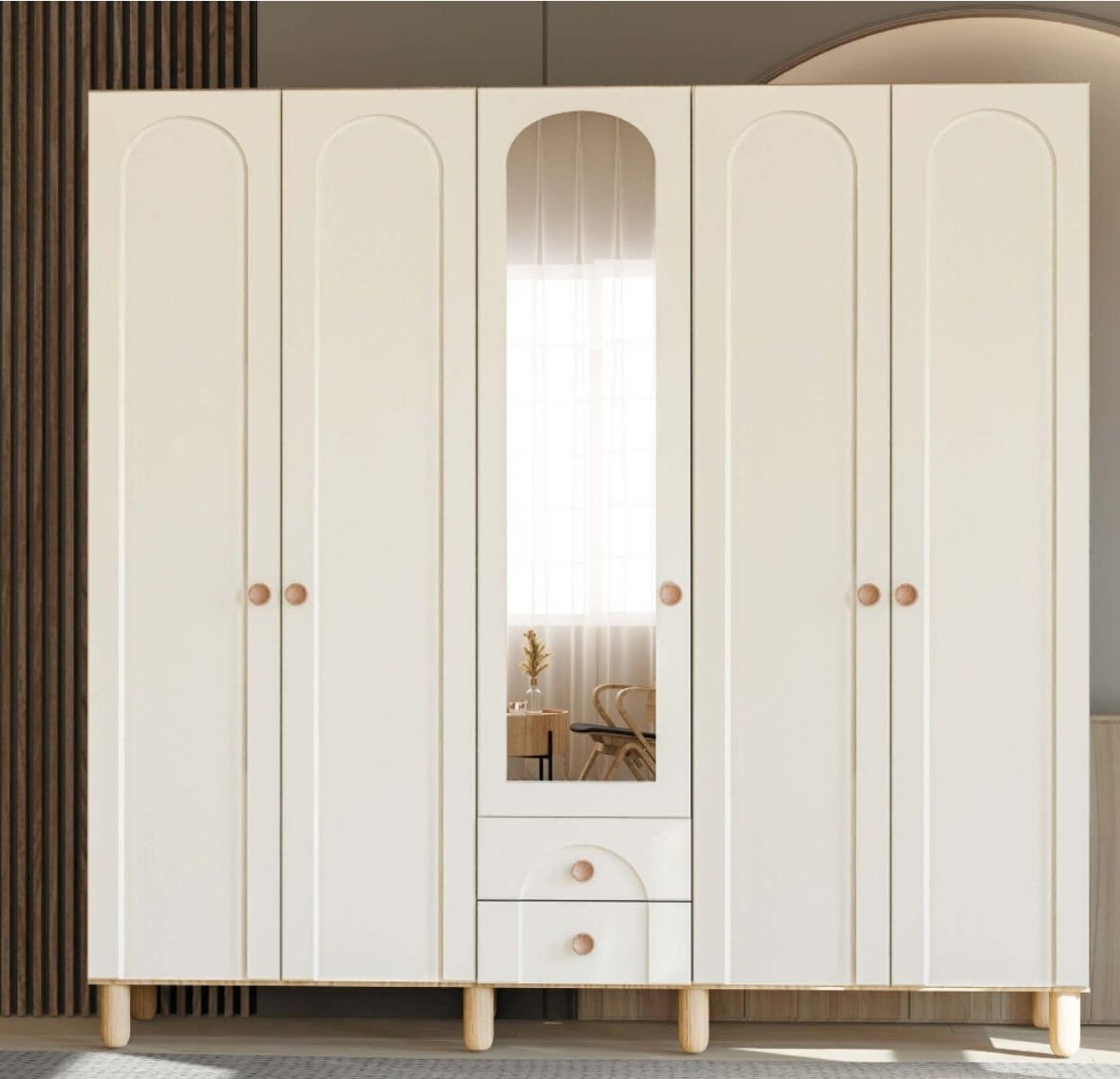 Papatya 5 Kapaklı Gardrop / Dolap / Komple MDF