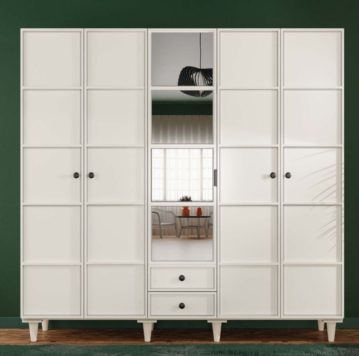 Zambak 5 Kapaklı Gardrop / Dolap / Komple MDF