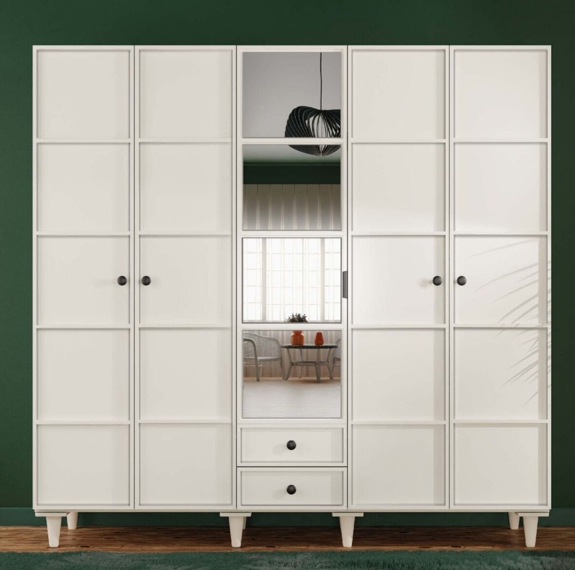 Zambak 5 Kapaklı Gardrop / Dolap / Komple MDF