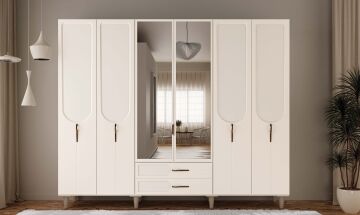 Açelya 6 Kapaklı Gardrop / Dolap / Komple MDF
