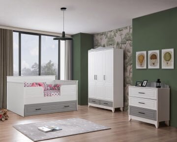 Miracool Ottoman Grey Sedir Bebek ve Çocuk Oda Takımı