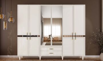 Kardelen 6 Kapaklı Gardrop / Dolap / Komple MDF