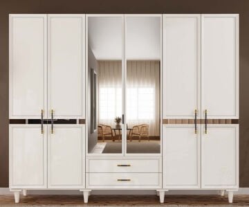 Kardelen 6 Kapaklı Gardrop / Dolap / Komple MDF