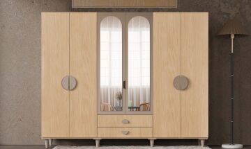 Ladin 6 Kapaklı Gardrop / Dolap / Komple MDF