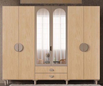 Ladin 6 Kapaklı Gardrop / Dolap / Komple MDF
